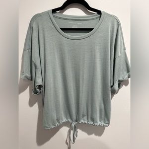 American Eagle Cinched Waist Tee Shirt (teal) (XL)